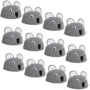 12x 55cm Koala Animal Hat Bulk Pack - Australian Costume Accessory (Felt w/ Elastic Chin Strap)