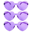 3x Purple Heart Sunglasses Pack - Metal Frame (Costume/Party)