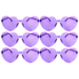 6x Purple Heart Sunglasses Bulk Pack - Metal Frame (Costume/Party)