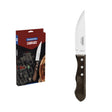 Tramontina 4pc Jumbo Steak Knife Set Polywood Dishwasher Safe in Brown