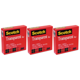 3x Scotch 3M Transparent Tape Pack - 12.7mm x 32.9m (Made in USA)