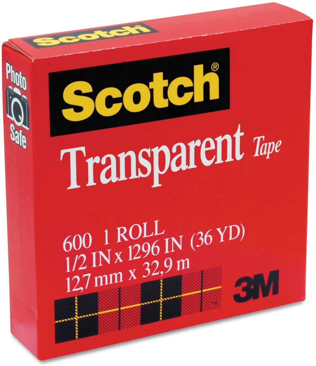 Scotch 3M Transparent Tape - 12.7mm x 32.9m (Made in USA)