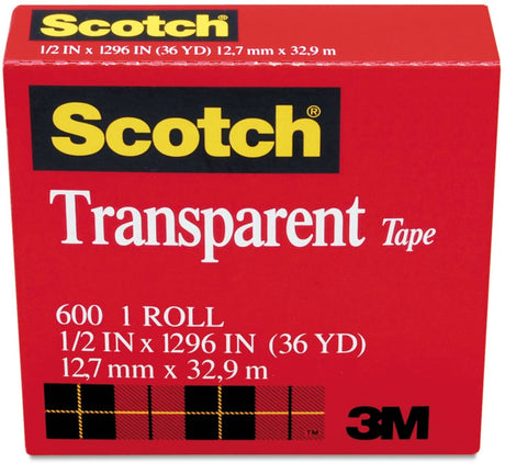 3x Scotch 3M Transparent Tape Bulk Pack - 12.7mm x 32.9m (Made in USA)