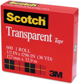 Scotch 3M Transparent Tape - 12.7mm x 32.9m (Made in USA)