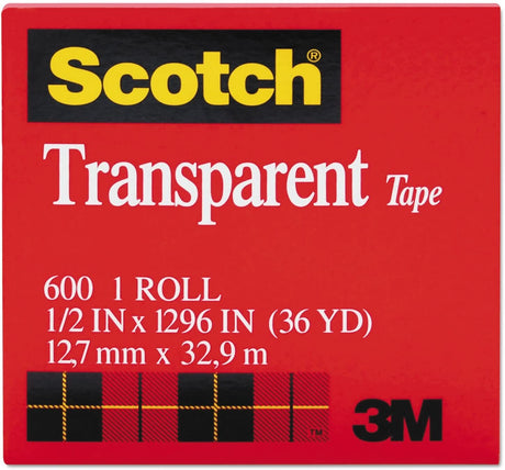 3x Scotch 3M Transparent Tape Bulk Pack - 12.7mm x 32.9m (Made in USA)
