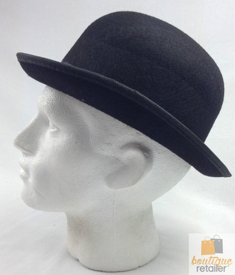 6x BOWLER HAT Party Costume Derby Fancy Dress Dance Halloween Vintage Cap BULK - Black