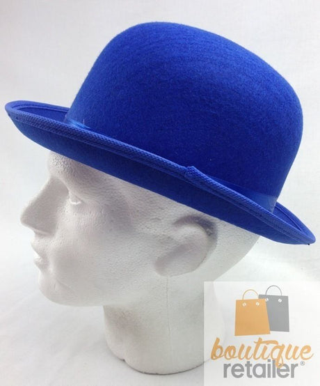 6x BOWLER HAT Party Costume Derby Fancy Dress Dance Halloween Vintage Cap BULK - Blue