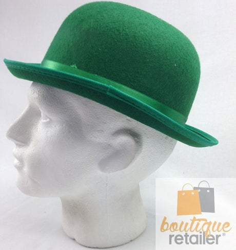 6x BOWLER HAT Party Costume Derby Fancy Dress Dance Halloween Vintage Cap BULK - Green