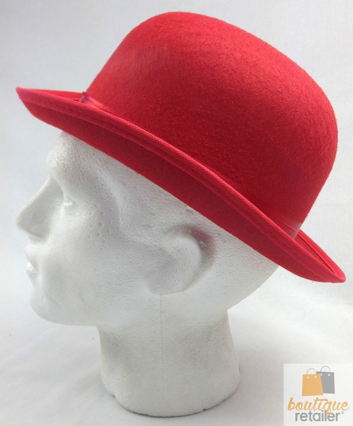 6x BOWLER HAT Party Costume Derby Fancy Dress Dance Halloween Vintage Cap BULK - Red