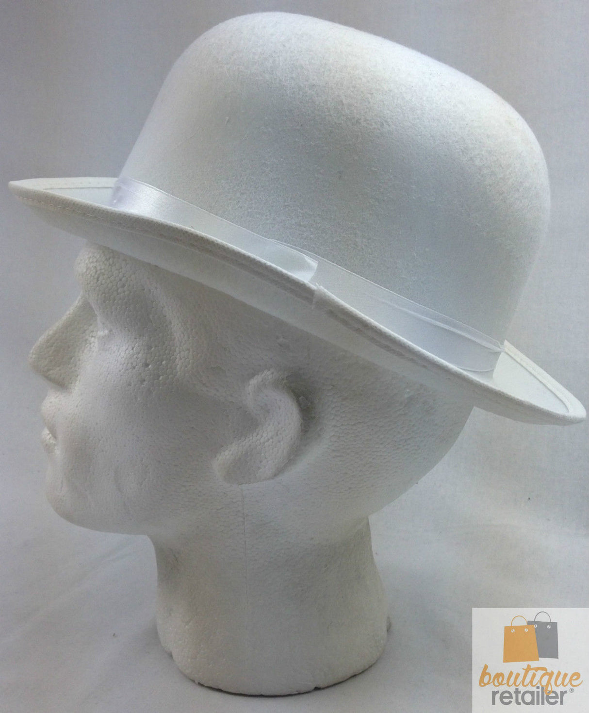 6x BOWLER HAT Party Costume Derby Fancy Dress Dance Halloween Vintage Cap BULK - White