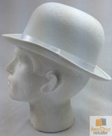 6x BOWLER HAT Party Costume Derby Fancy Dress Dance Halloween Vintage Cap BULK - White
