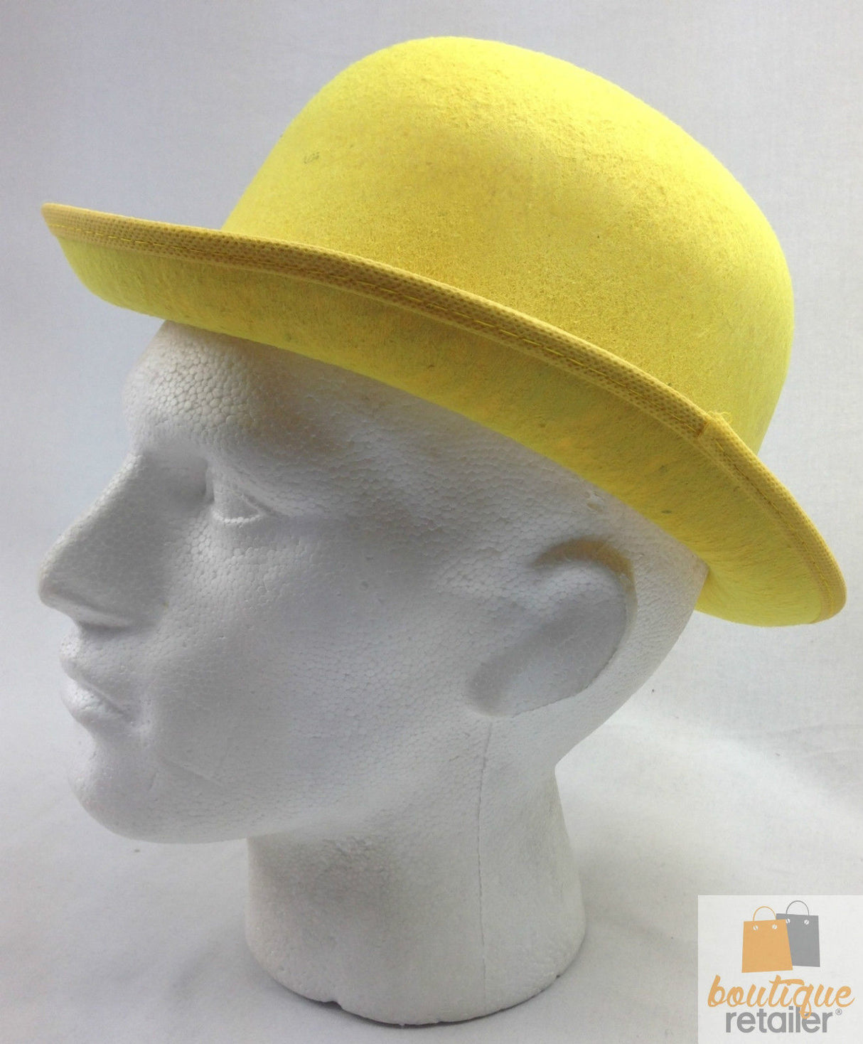 6x BOWLER HAT Party Costume Derby Fancy Dress Dance Halloween Vintage Cap BULK - Yellow