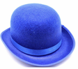 BOWLER HAT Party Vintage Costume Derby Felt Dance Halloween in Blue