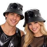 Metallic Bucket Hat for Parties and Costumes in Black