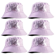 6x Pink Metallic Bucket Hat Bulk Pack - Festival & Party Costume