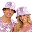 Metallic Bucket Hat for Parties and Costumes in Pink