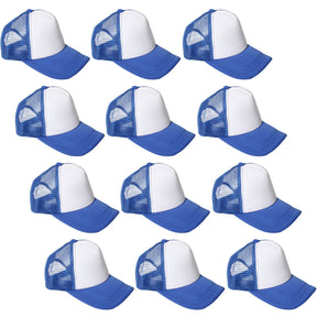 12x Adjustable Blue and White Trucker Cap Bulk Pack - Australia Day Baseball Hat
