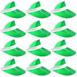 12x Green Perspex Visor with White Rim Bulk Pack - Retro 80s Rave/Australia Day Hat