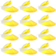 12x Yellow Perspex Visor with White Rim – Retro 80s Rave Accessory, Adjustable Fit Australia Day