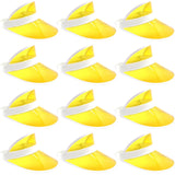 12x Yellow Perspex Visor with White Rim – Retro 80s Rave Accessory, Adjustable Fit Australia Day