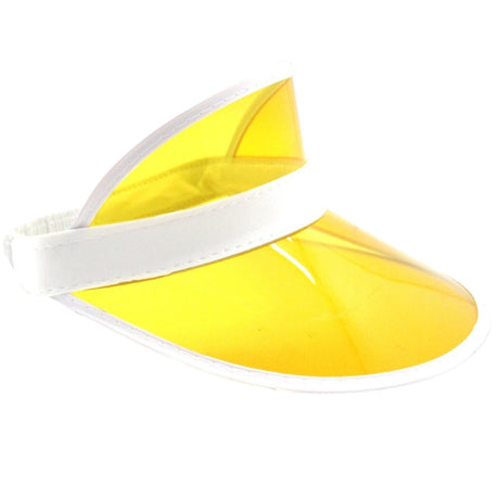 2x Yellow & Green Perspex Visor w/ White Rim – Retro 80s Rave/Australia Day Accessory