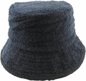 Aussie Terry Towelling Bucket Hat - Black (Retro Lad Cap for Fishing/Camping)