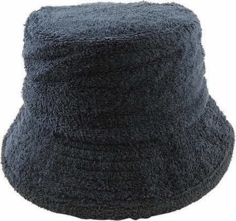 Aussie Terry Towelling Bucket Hat - Retro Lad Cap for Fishing/Camping - Black