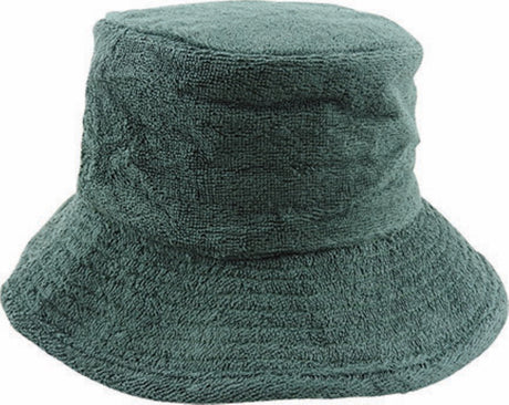 Aussie Terry Towelling Bucket Hat - Retro Lad Cap for Fishing/Camping - Bottle Green