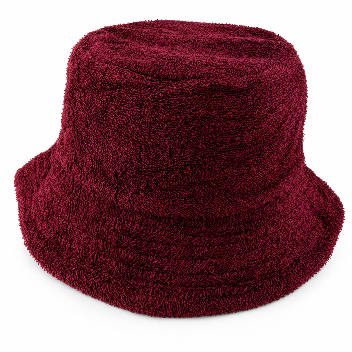 Aussie Terry Towelling Bucket Hat - Maroon (Retro Lad Cap for Fishing/Camping)