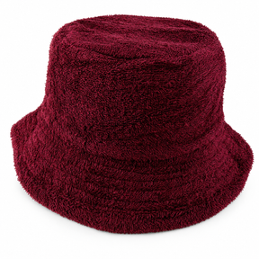 Aussie Terry Towelling Bucket Hat - Maroon (Retro Lad Cap for Fishing/Camping)