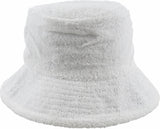 Terry Towelling Bucket Hat Daggy Fishing Camping Retro Aussie Lad Cap - White - XL