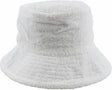 Aussie Terry Towelling Bucket Hat - White (Retro Lad Cap for Fishing/Camping)