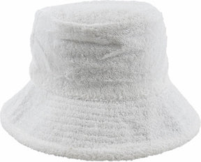 Aussie Terry Towelling Bucket Hat - White (Retro Lad Cap for Fishing/Camping)