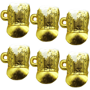 6x Gold Beer Novelty Hat Bulk Pack - (Australia Day/St. Patrick's Day/Oktoberfest Party Costume)