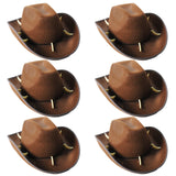 6x Crocodile Dundee-Style Brown Cowboy Hat – Outback-Inspired with Adjustable Chin Cord
