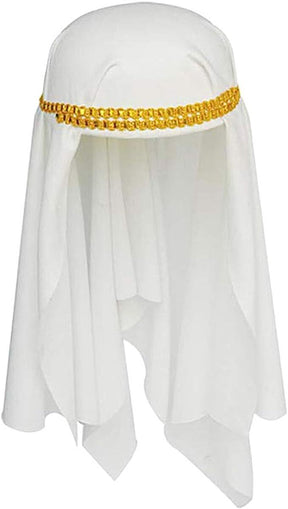 White Arabian Keffiyeh Hat - Sheikh/Muslim Costume (Halloween & Fancy Dress)