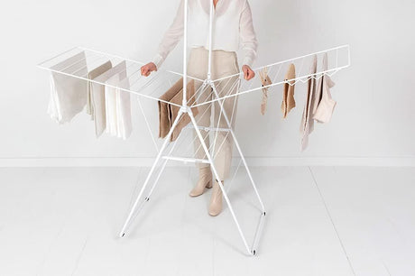BRABANTIA 25m Hang On Drying Rack in White Drying Airing Rack Clothing Horse Stand