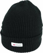 THINSULATE Acrylic Rib Knit BEANIE Hat Winter Thermal Lined Warmer Snow Ski - Navy Blue