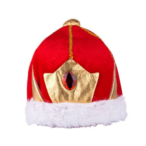 Gold/Red Soft King Crown Hat - Halloween Prince Costume (Fancy Dress Accessory)