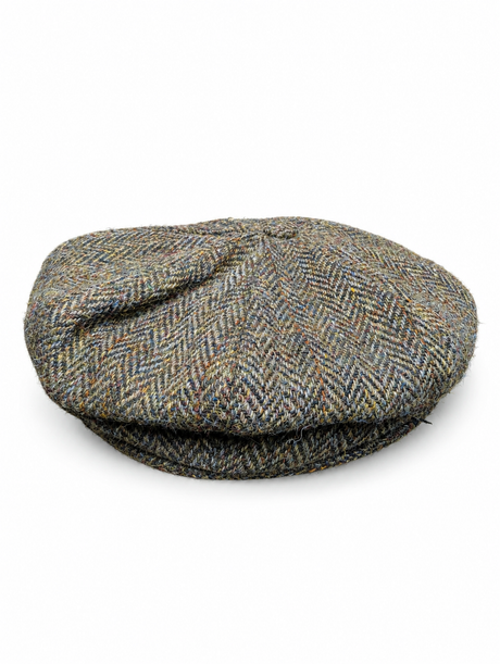 Hanna Hats Irish Tweed 8 Piece Newsboy Cap - Herringbone Olive