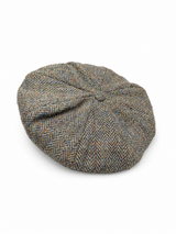 Hanna Hats Irish Tweed 8 Piece Newsboy Cap - Herringbone Olive