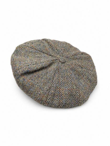 Hanna Hats Irish Tweed 8 Piece Newsboy Cap - Herringbone Olive