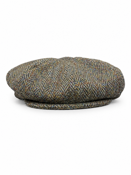 Hanna Hats Irish Tweed 8 Piece Newsboy Cap - Herringbone Olive