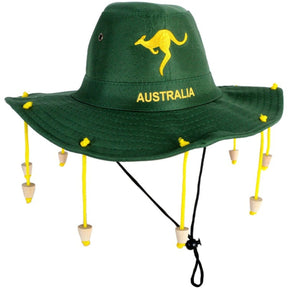 Australian Cork Hat – Green w/ Gold Kangaroo Embroidery
