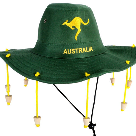 12x Australian Cork Hat Bulk Pack– Green w/ Gold Kangaroo Embroidery