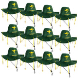 12x Australian Cork Hat Bulk Pack– Green w/ Gold Kangaroo Embroidery