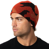 Orange Camo Beanie Hat - Warm Winter Ski Army Camouflage Cap