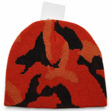 Orange Camo Beanie Hat - Warm Winter Ski Army Camouflage Cap