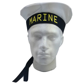 Black Marine/Sailor Cap - Navy Skipper Costume (Halloween & Fancy Dress)