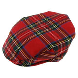 Stratford England Tartan Flat Hat Wool Country Driving Fishing Cap Linney - Royal Stewart